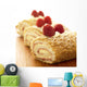 Close-Up Of Three Raspberry Vanilla Jellyrolls With Raspberries On Top Wall Mural