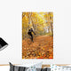 Cyclist Riding In Autumn On Humber Trail, Toronto Wall Mural