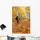 Cyclist Riding In Autumn On Humber Trail, Toronto Wall Mural