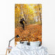 Cyclist Riding In Autumn On Humber Trail, Toronto Wall Mural