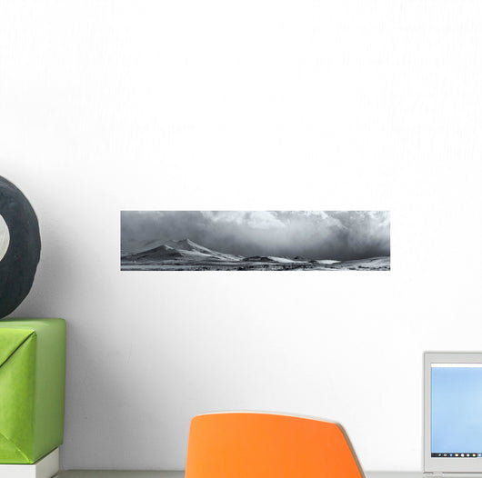 Black And White Image Of A Clearing Storm Along The Dempster Highway Wall Mural