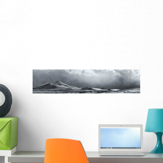 Black And White Image Of A Clearing Storm Along The Dempster Highway Wall Mural