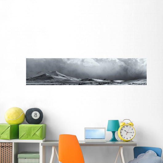 Black And White Image Of A Clearing Storm Along The Dempster Highway Wall Mural