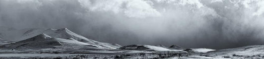 Black And White Image Of A Clearing Storm Along The Dempster Highway Wall Mural