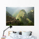 Mountain And Train Below Along Urubamba River, Machu Picchu, Peru Wall Mural