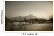 Boy Running Across A Wooden Bridge On A River With Mountains Wall Mural