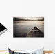Canoe In Morning Fog On Duck Lake Wall Mural