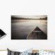 Canoe In Morning Fog On Duck Lake Wall Mural