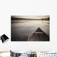 Canoe In Morning Fog On Duck Lake Wall Mural