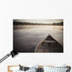 Canoe In Morning Fog On Duck Lake Wall Mural