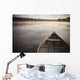 Canoe In Morning Fog On Duck Lake Wall Mural