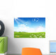 Green field with flowers Wall Mural