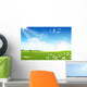 Green field with flowers Wall Mural