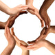 Multiracial Hands Making a Circle Wall Decal