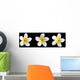 three frangipani on black Wall Mural