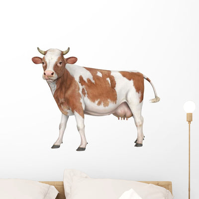 Dairy Cow Wall Decal shown on a wall