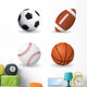 Sporty Balls Sports Wall Decal Sticker Set