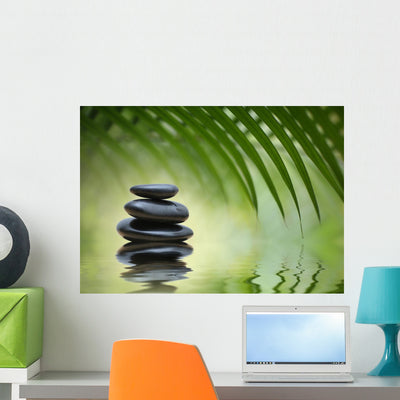 Zen Spa Stack Stones Wall Mural shown on a wall