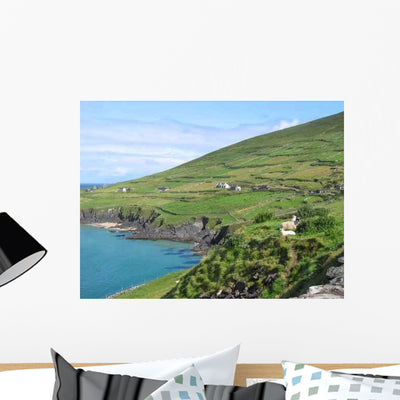 Coastal Ireland Sheep Wall Decal shown on a wall