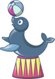 Walrus Circus Icon Cartoon Wall Decal