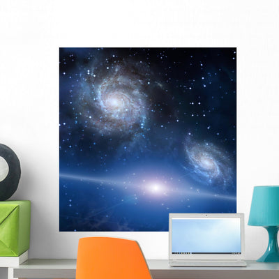Space Wall Mural shown on a wall