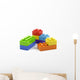Plastic toy blocks on white background. Wall Decal