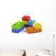 Plastic toy blocks on white background. Wall Decal