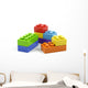 Plastic toy blocks on white background. Wall Decal