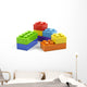 Plastic toy blocks on white background. Wall Decal