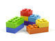 Plastic toy blocks on white background. Wall Decal