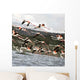 Flight Flamingos Roses Wall Decal