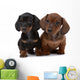 Dog Decals - Pair of Smooth-haired Dachshunds Wall Decal