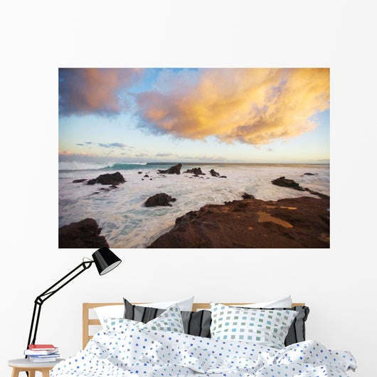 Hawaii, Maui, Sunset at Hookipa Beach Wall Mural