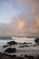 Hawaii, Maui, Double rainbow offshore of Hookipa Beach Wall Mural