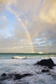 Hawaii, Maui, Rainbow offshore of Hookipa Beach at sunrise Wall Mural