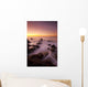 California, Malibu, Sunset over rocky ocean coastline Wall Mural