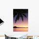 Fiji, Matangi Private Island Resort, Sunset glow over ocean Wall Mural