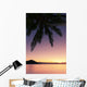 Fiji, Matangi Private Island Resort, Sunset glow over ocean Wall Mural
