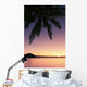 Fiji, Matangi Private Island Resort, Sunset glow over ocean Wall Mural