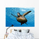 Close-up front underside view green sea turtle Wall Mural