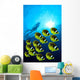 Raccoon Butterflyfish school, sunburst Wall Mural