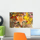 Mexico, Gulf sea star on colorful coral Wall Mural