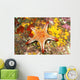 Mexico, Gulf sea star on colorful coral Wall Mural