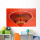 Japan, Tokyo, Asakusa, Red open umbrella Wall Mural