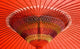 Japan, Tokyo, Asakusa, Red open umbrella Wall Mural