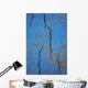 Close Up Of Cracks On A Blue Painted Asphalt Surface Wall Mural