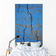 Close Up Of Cracks On A Blue Painted Asphalt Surface Wall Mural