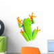 Green Frog Top White Wall Decal