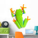 Green Frog Top White Wall Decal