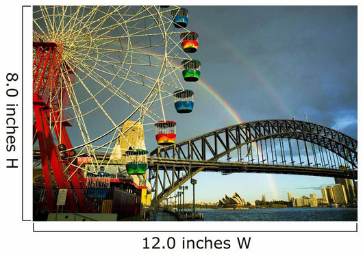Ferris Wheel with Rainbow and Clear Sky Wall Mural
